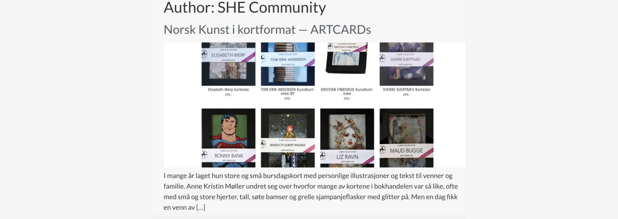 SHE blog: Norsk kunst i kortformat 