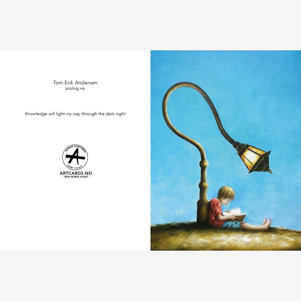  Tom Erik Andersen kunstkort KNOWLEDGE WILL LIGHT 