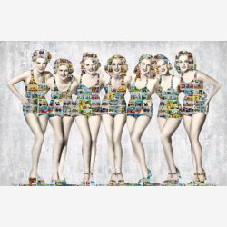 LIZ RAVN Cartoon swimmers, kunstkort