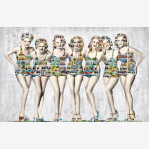 LIZ RAVN Cartoon swimmers, kunstkort