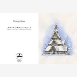 GOL STAVKIRKE kunstkort av Marianne Andresen 