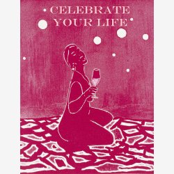 HEDDA KISE kunstkort LIVE LOVE LAUGH 