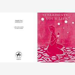 HEDDA KISE kunstkort LIVE LOVE LAUGH 