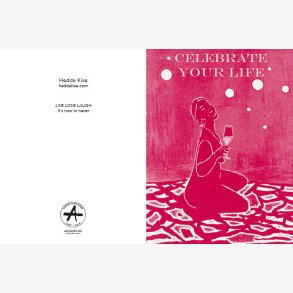 HEDDA KISE kunstkort LIVE LOVE LAUGH 