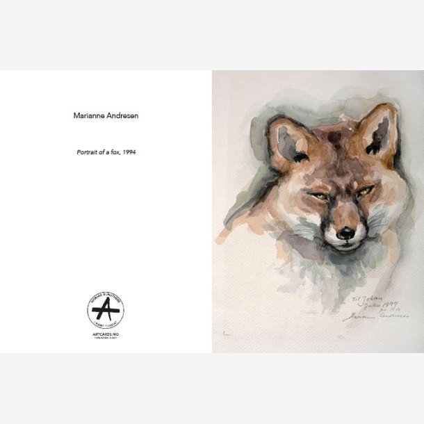 PORTRAIT OF A FOX, kunstkort Marianne Andresen 